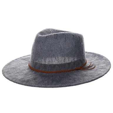Boucle Knit Safari Hat with Braided Band - Scala Hats Safari Hat Scala Hats LC835-DENIM Denim OS 