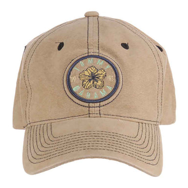 Cotton Baseball Cap with Flower Embroidery - Tommy Bahama Hats Cap Tommy Bahama Hats TBC14-KAKI Khaki  
