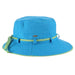 Cotton Bucket Hat with Contrast Tie - Scala Collezione Hats Bucket Hat Scala Hats LC455bl Blue/Green Medium (57 cm) 