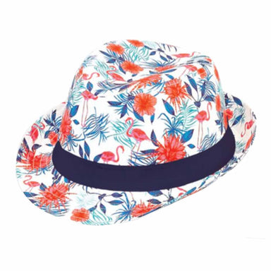 Flamingos Fedora for Small Heads - Sunny Dayz™ Petite Hats Fedora Hat Sun N Sand Hats HK307A White Small (54 cm) 