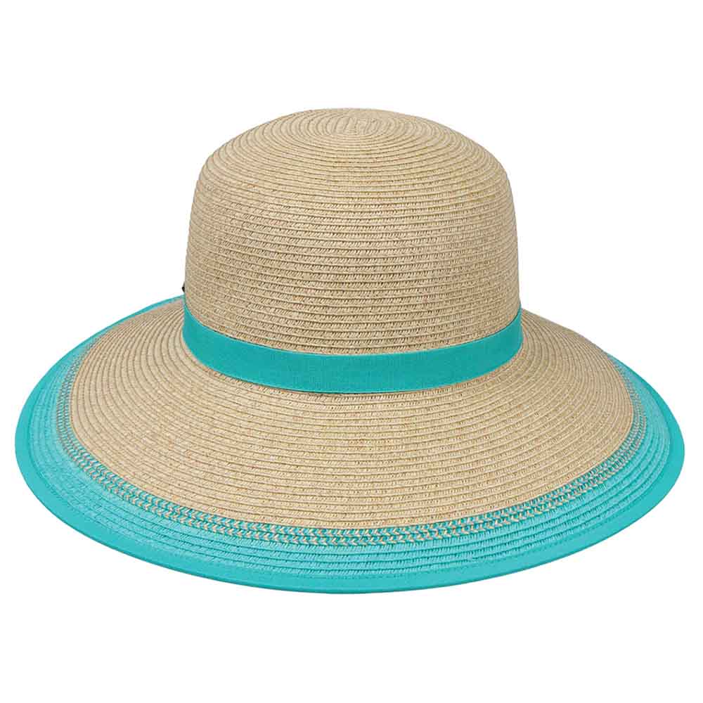 Karen Keith Straw No Back Hat with Ponytail Hole Facesaver Hat Great hats by Karen Keith BT9-CB-J Turquoise One Size 