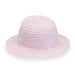 Kids Scrunchie Packable Sun Hat - Wallaroo Hats Wide Brim Sun Hat Wallaroo Hats KSCR-WF White / Fuchsia Extra-Small (52 cm) 