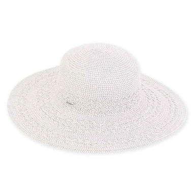 Criss Cross Woven Brim Beach Hat - Sun 'N' Sand Hats Wide Brim Sun Hat Sun N Sand Hats HH2319C Taupe Tweed OS 