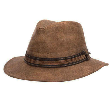 London Faux Suede Safari Hat - Stetson Hats Safari Hat Stetson Hats STW374-BRN3 Brown Large 
