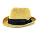 Petite Straw Fedora Hat with Black Band - Jeanne Simmons Hats Fedora Hat Jeanne Simmons    