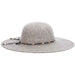 Soft Boiled Wool Floppy Hat with Beaded Tie - Scala Hats Wide Brim Hat Scala Hats    