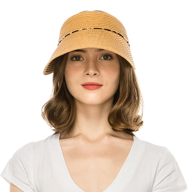 Wide Brim Sun Visor for Petite Heads - Boardwalk Style Visor Cap Boardwalk Style Hats    