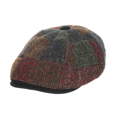 Wool Blend Tweed Patchwork Ivy Cap - Scala Hats Flat Cap Scala Hats SC407-PATCH3 Patchwork Large 