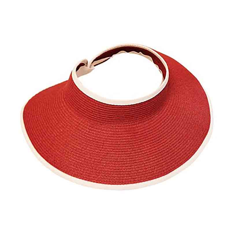 Wrap Around Sun Visor Hat with Contrast Trim by Boardwalk Visor Cap Boardwalk Style Hats    