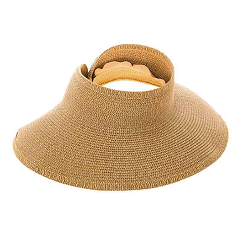 Heathered Roll Up Sun Visor Hat - Boardwalk Style Visor Cap Boardwalk Style Hats 148-1MNT Natural Tweed  