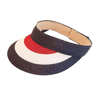 Red, White and Blue Sun Visor Visor Cap Boardwalk Style Hats    
