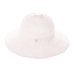 Ribbon Sun Hat with Flower Button - Boardwalk Style Wide Brim Hat Boardwalk Style Hats da773wh White Medium (57 cm) 