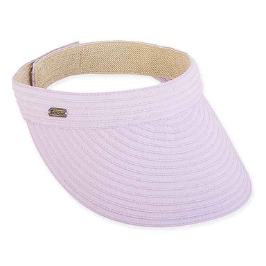 Adina Ribbon Sun Visor - Sun 'N' Sand Hat Visor Cap Sun N Sand Hats HH1296I lv Lavender  