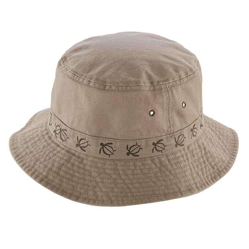 Cotton Bucket Hat with Turtle Design by DPC Global Bucket Hat Dorfman Hat Co. bh199KOM Khaki/Olive Medium (57 cm) 