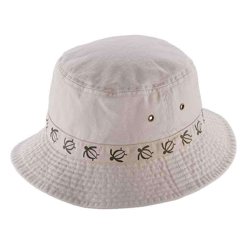 Cotton Bucket Hat with Turtle Design by DPC Global Bucket Hat Dorfman Hat Co. bh199PTM Putty Medium (57 cm) 