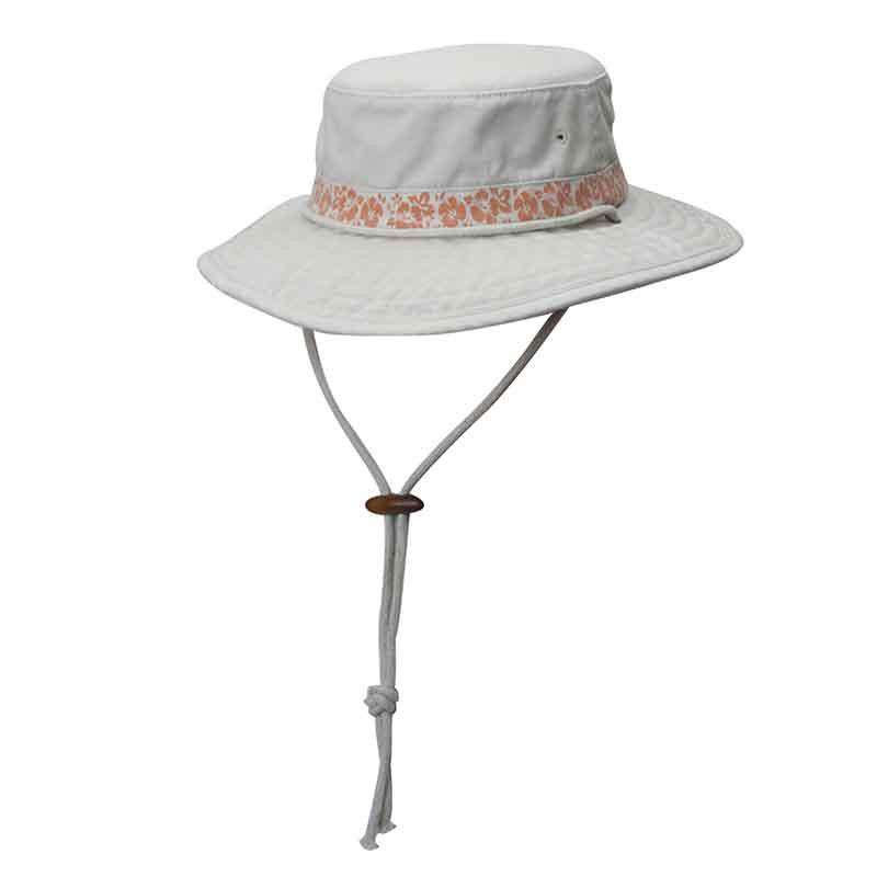 Garment Washed Twill Boonie Hat with Hibiscus Print by MCI Caps Bucket Hat MegaCI    