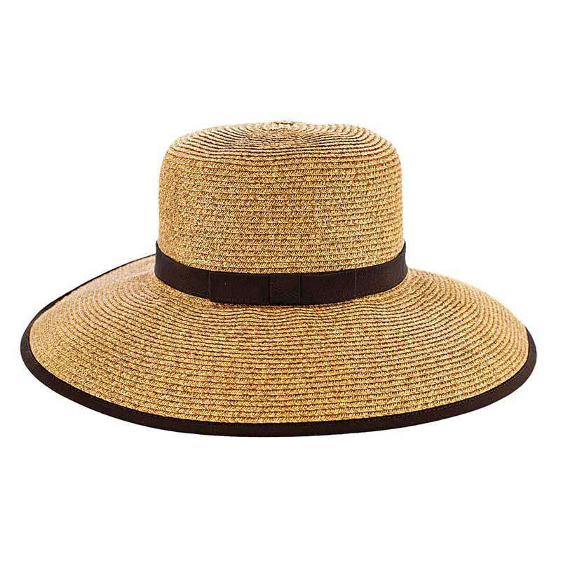 Karen Keith Tweed Straw Facesaver Hat with Ponytail Hole Facesaver Hat Great hats by Karen Keith BT9CB-B Toast  