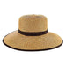 Tweed Straw Facesaver Hat with Ponytail Hole - JSA Facesaver Hat Jeanne Simmons js8218nt Natural  
