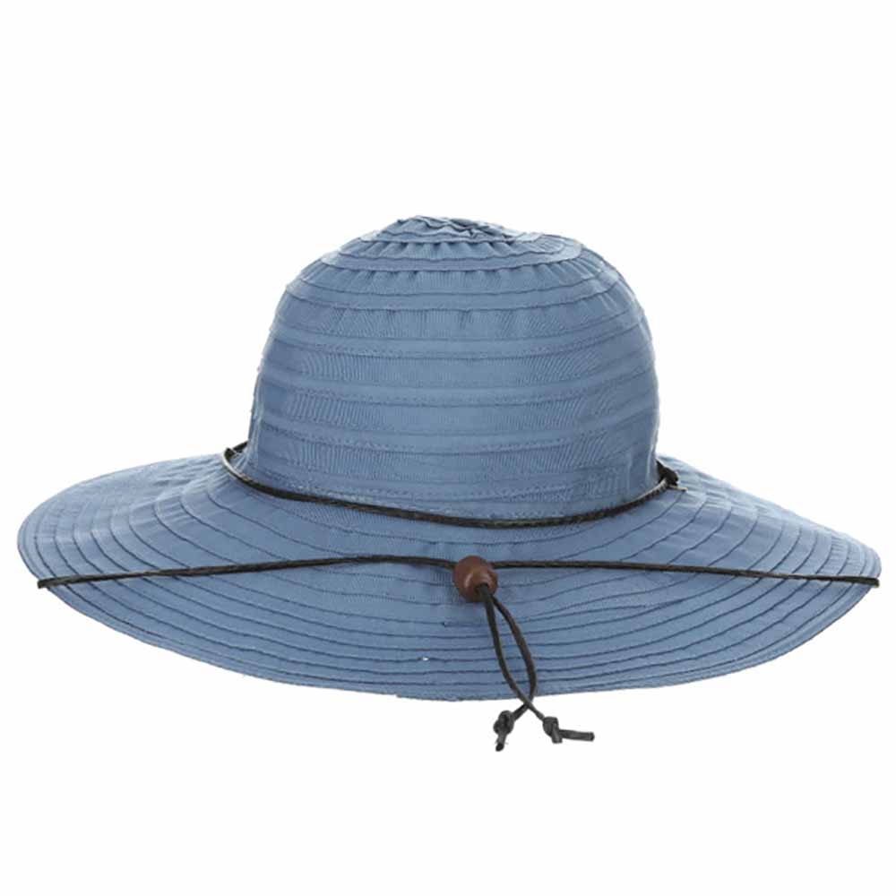 Bellarosa Ribbon Sun Hat with Chin Cord - Scala Hat Wide Brim Sun Hat Scala Hats    