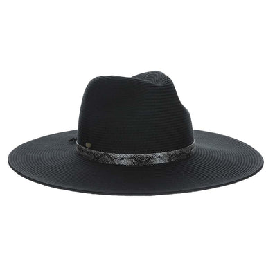 Black Large Brim Safari Sun Hat - Scala Collezione Safari Hat Scala Hats LP352 Black Medium (57 cm) 
