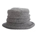 Boiled Wool Beanie Pleated Crown Winter Hat - Scala Hat Beanie Scala Hats LW399 Grey OS 