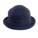 Boiled Wool Beanie Pleated Crown Winter Hat - Scala Hat Beanie Scala Hats LW399 Navy OS 