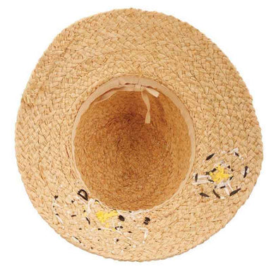 Braided Raffia Straw Hat with Daisies - Cappelli Straworld Cloche Cappelli Straworld    