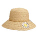Braided Raffia Straw Hat with Daisies - Cappelli Straworld Cloche Cappelli Straworld    