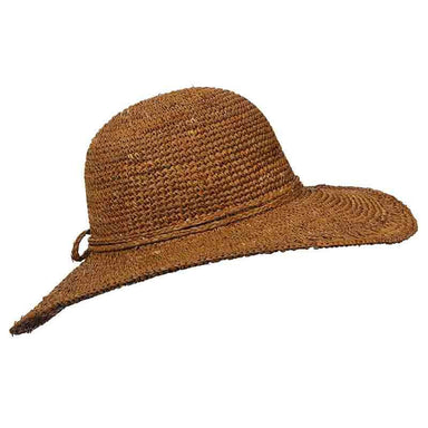 Hand Crocheted Raffia Floppy Hat - Callanan Hats Wide Brim Sun Hat Callanan Hats cr212 Rust  