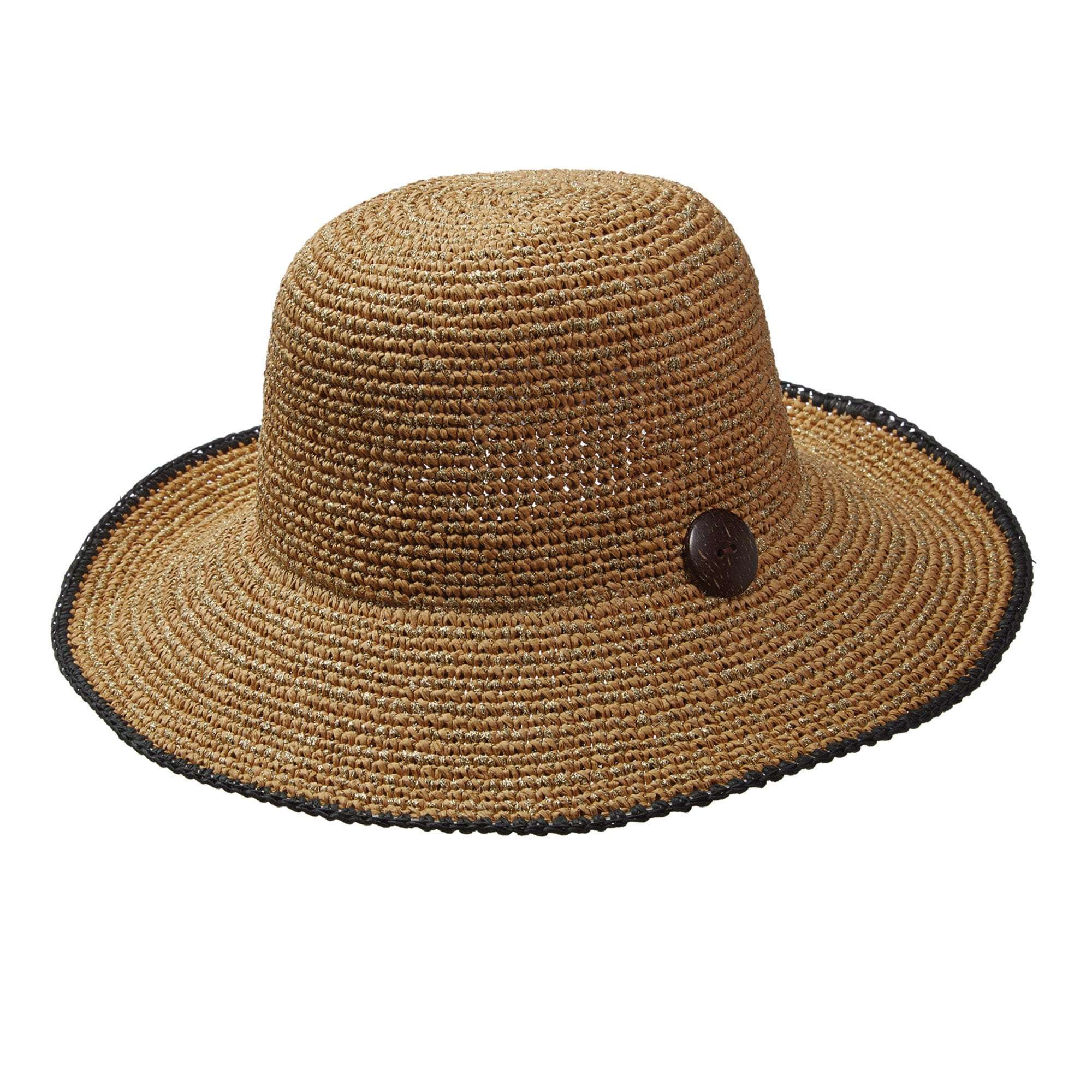 Crocheted Summer Cloche - Callanan Handmade Hats Wide Brim Hat Callanan Hats CR257TE Tea M/L (58 cm) 