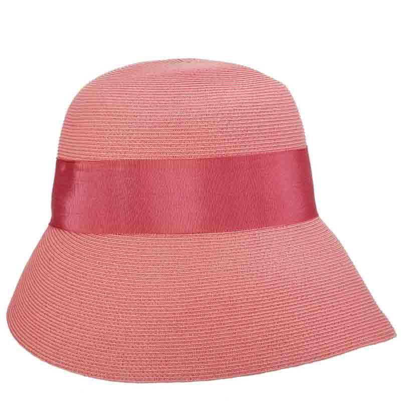 Fine Braid Summer Cloche Hat by Callanan Cloche Callanan Hats cr297pk Pink  