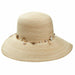Cappelli Polybraid Facesaver Hat with Sea Shells and Pearl Band Facesaver Hat Cappelli Straworld csw274 Tan  