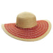 Crocheted Brim Wide Brim Beach Hat - Cappelli Straworld Wide Brim Sun Hat Cappelli Straworld csw281RD Red Medium (57 cm) 