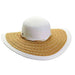 Crocheted Brim Wide Brim Beach Hat - Cappelli Straworld Wide Brim Sun Hat Cappelli Straworld csw281WH White Medium (57 cm) 