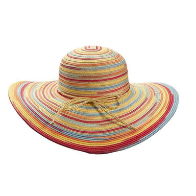 Multicolor Striped Summer Floppy Hat by Cappelli Straworld Floppy Hat Cappelli Straworld    