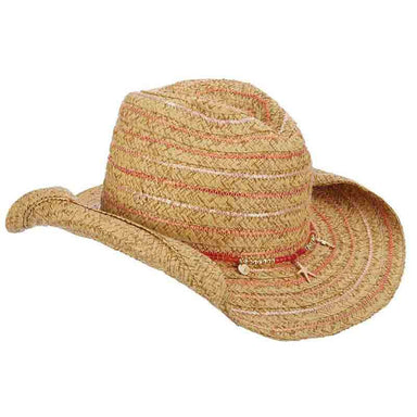 Braided Cowboy Hat with Metallic Accent - Cappelli Straworld Cowboy Hat Cappelli Straworld csw315co Coral  