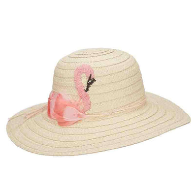 Pink Swan Beach Hat - Cappelli Straworld Wide Brim Sun Hat Cappelli Straworld csw320nt Swan  