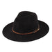 Chenille Knit Fedora Hat with Cheetah Band - Jeanne Simmons Hats Fedora Hat Jeanne Simmons JS7134BK Black M/L (58 cm) 
