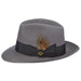 Cleveland Wool Felt Raw Edge Fedora up to 2XL - Stacy Adams Hats Safari Hat Stacy Adams Hats SAW536-GREY2 Grey Medium (22.5") 