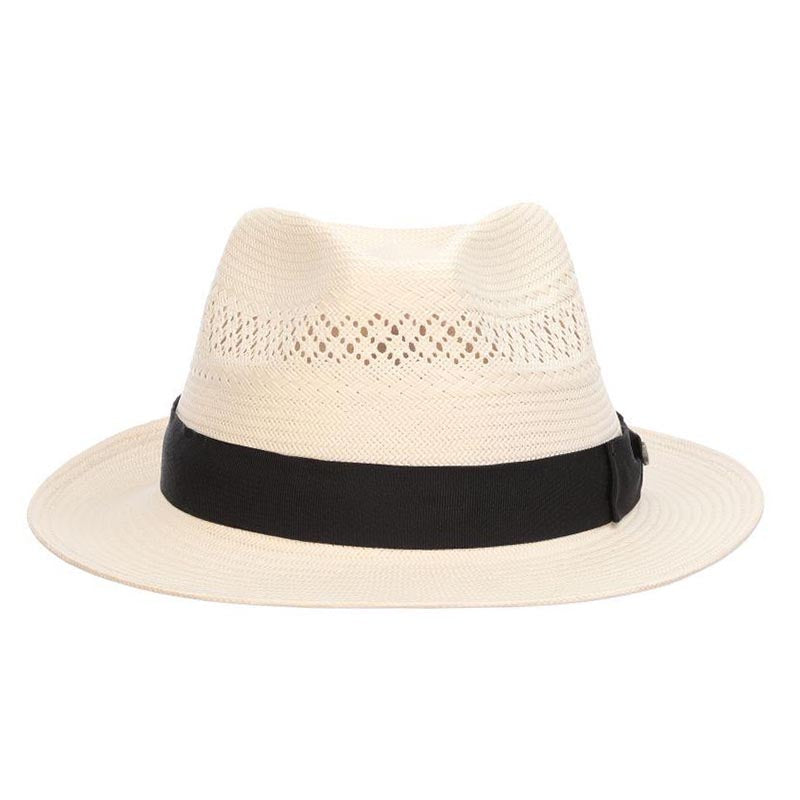 Concha Vented Shantung Fedora Hat with TB Marlin Pin - Tommy Bahama Hats Fedora Hat Tommy Bahama Hats    