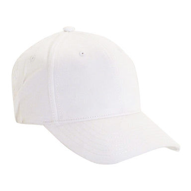 Cotton Performance Cap, White - DPC Global Hats Cap Dorfman Hat Co.    