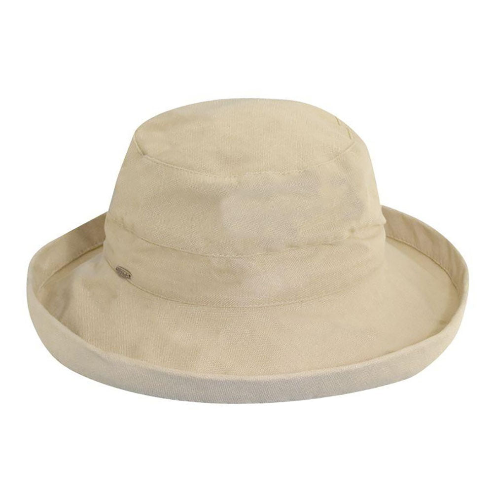 Cotton Up Turned Brim Golf Hat - Scala Hats for Women Kettle Brim Hat Scala Hats LC484-NAT Natural M/L (57 - 58 cm) 