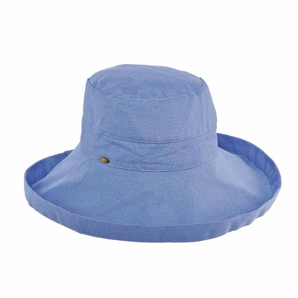 Cotton Up Turned Brim Golf Hat - Scala Hats for Women Kettle Brim Hat Scala Hats LC484-PERI Periwinkle M/L (57 - 58 cm) 