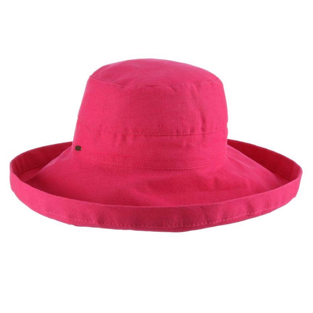 Cotton Up Turned Large Brim Sun Hat - Scala Hats for Women Kettle Brim Hat Scala Hats LC399-CROSE C. Rose M/L (57 - 58 cm) 