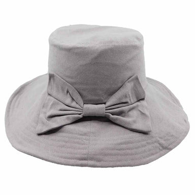 Crushable Ribbon Hat with Bow Accect - Bohemian Fashion Cloche Bohemian Fashion LH6389gy Grey  