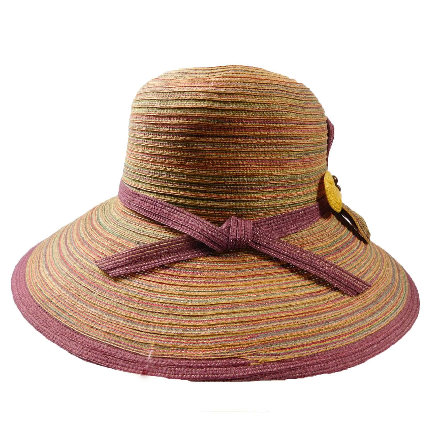Big Brim Sun Hat with Flower Accent Wide Brim Hat Jeanne Simmons    