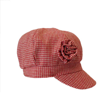 Girl's Newsboy Cap with Flower - Scala Collection Cap Scala Hats    