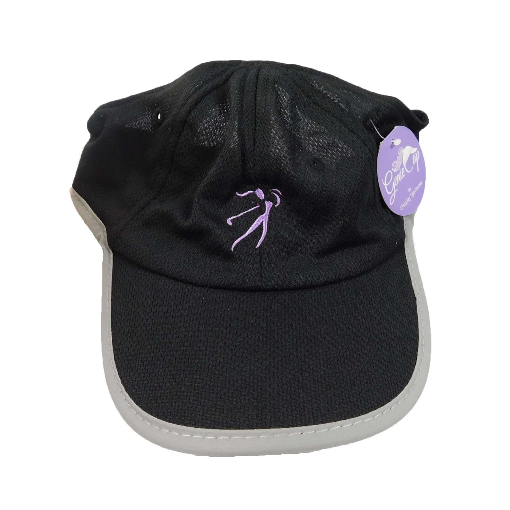 Ginnie Cap in Rayon Mesh with Golf Logo Cap Great hats by Karen Keith GCME-Gbk Black  