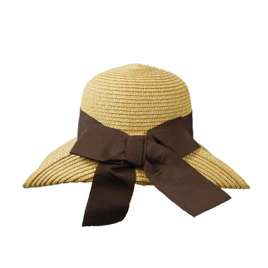 Folded Up Brim Summer Hat Wide Brim Hat JEL WSPS609TN Tan tweed  
