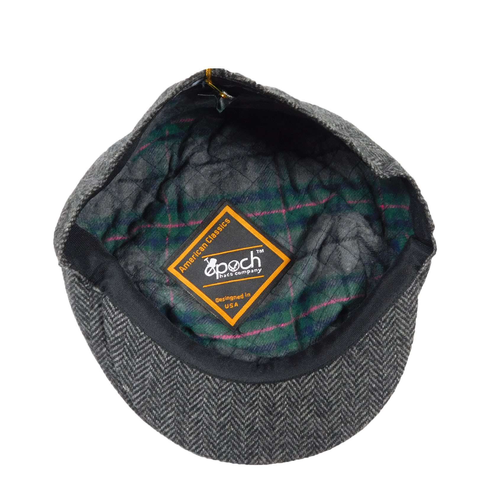 Dark Grey Herringbone Ivy Cap - Epoch Hats Flat Cap Epoch Hats    